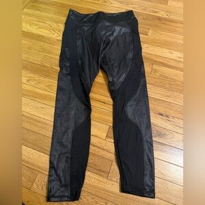 Fabletics faux leather and knit leggings